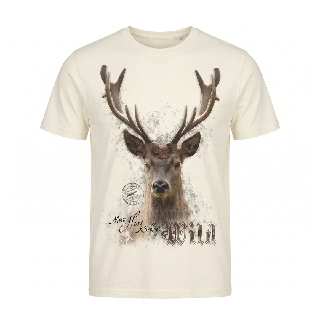 ALMTRACHT T-Shirt Hirsch - Mein Herz schlägt Wild