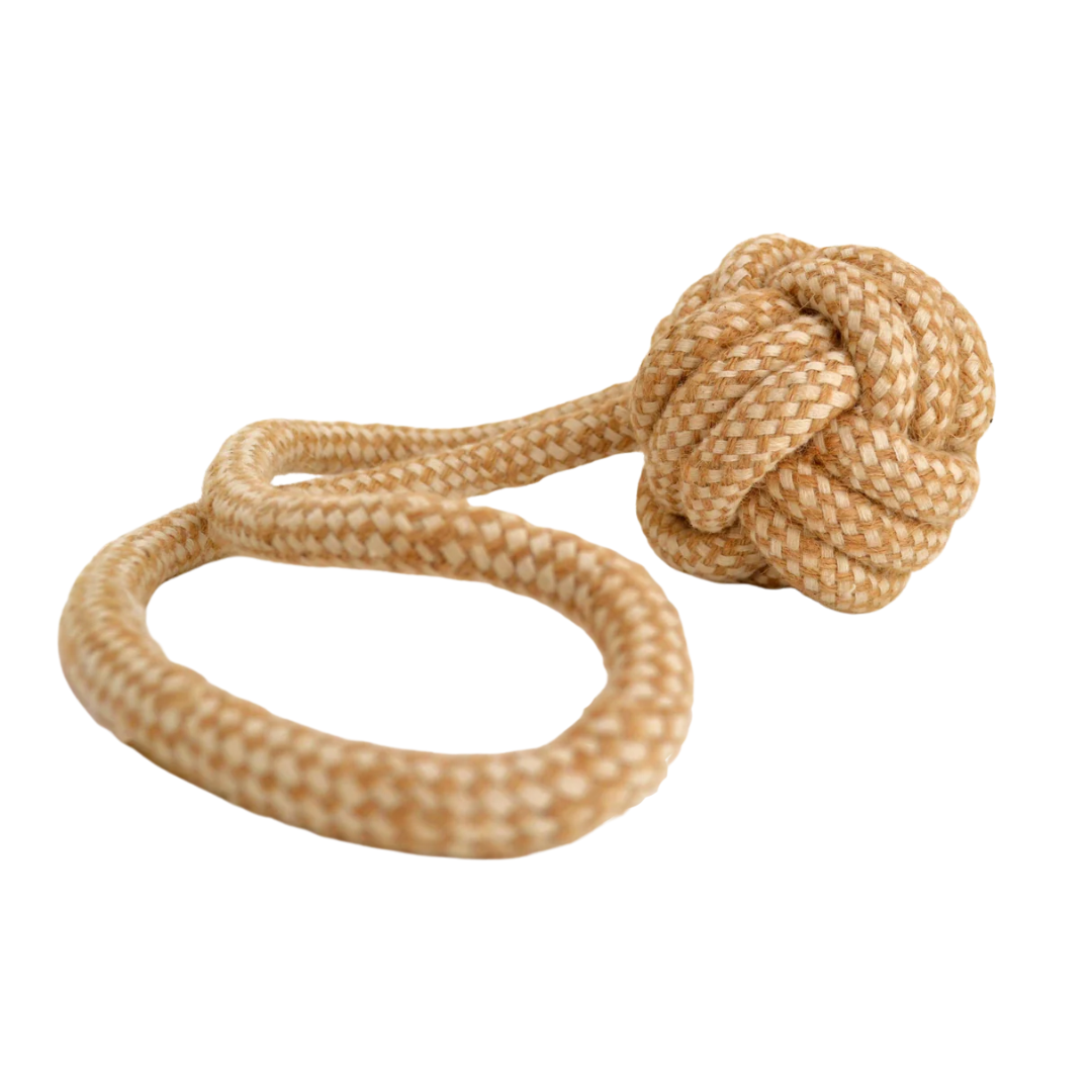 Baumwollseil mit Ball fuer Hunde