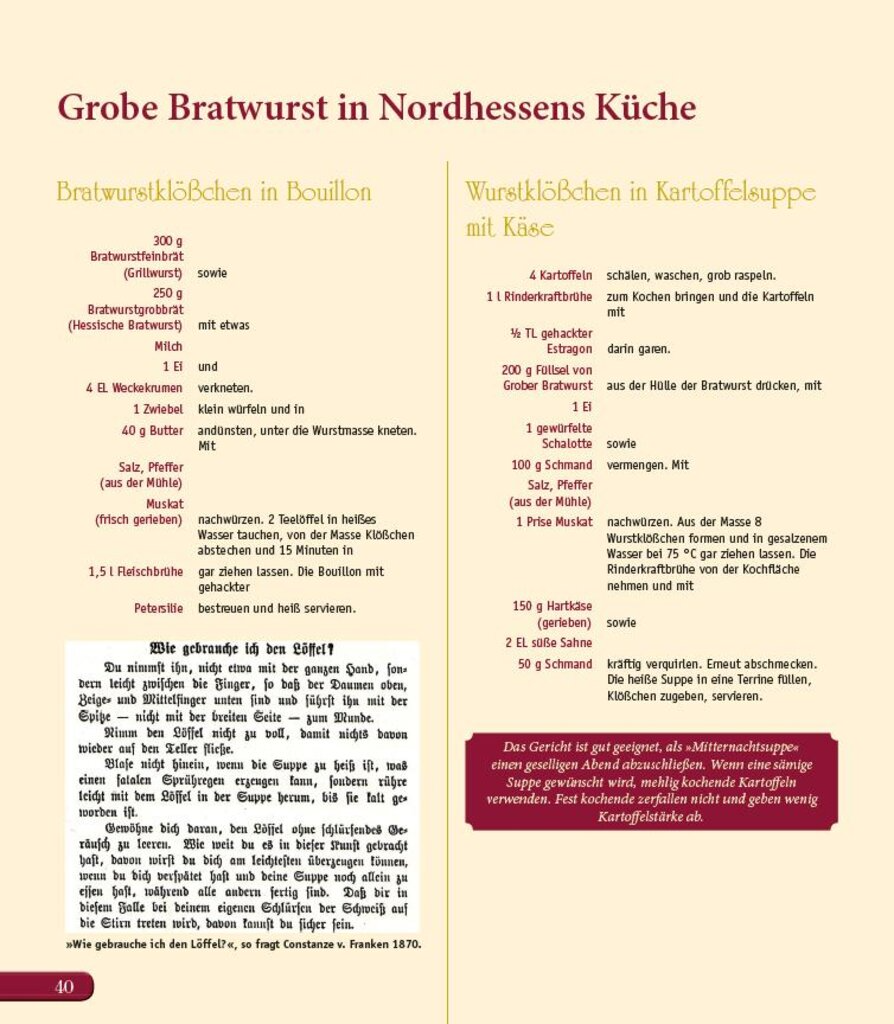 Nordhessische Küche - Grobe Bratwurst