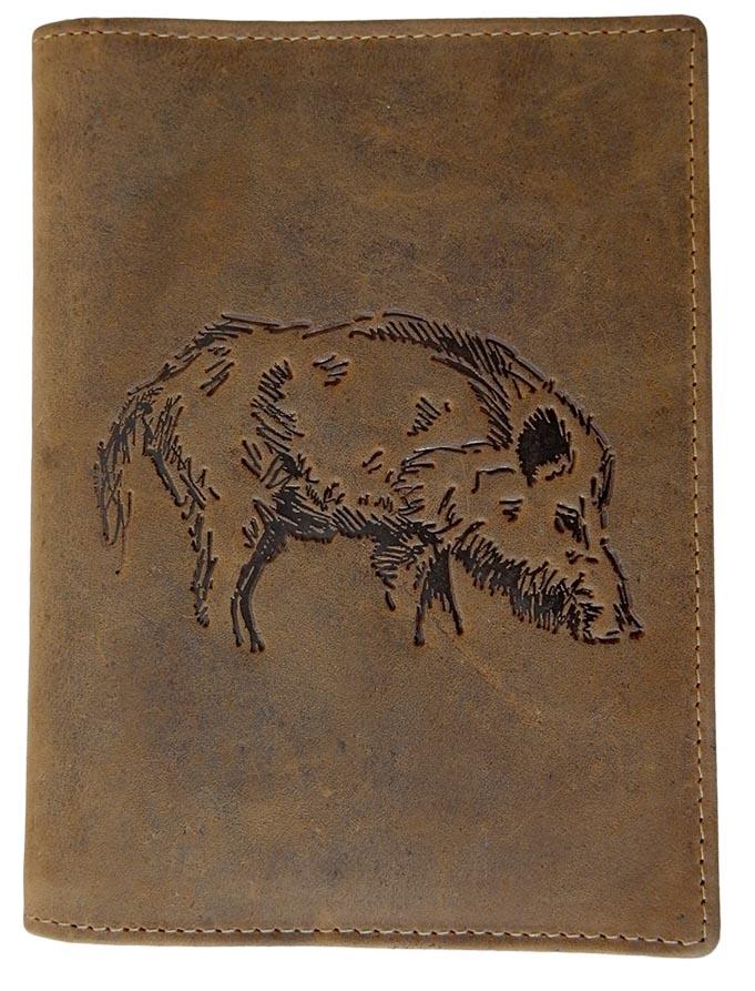 Jagdscheinetui Keiler 6 Fächer Braun