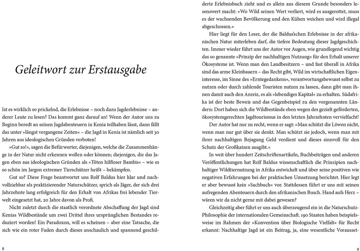 Auf den Fährten der Big Five - Geleitwort zur Erstausgabe