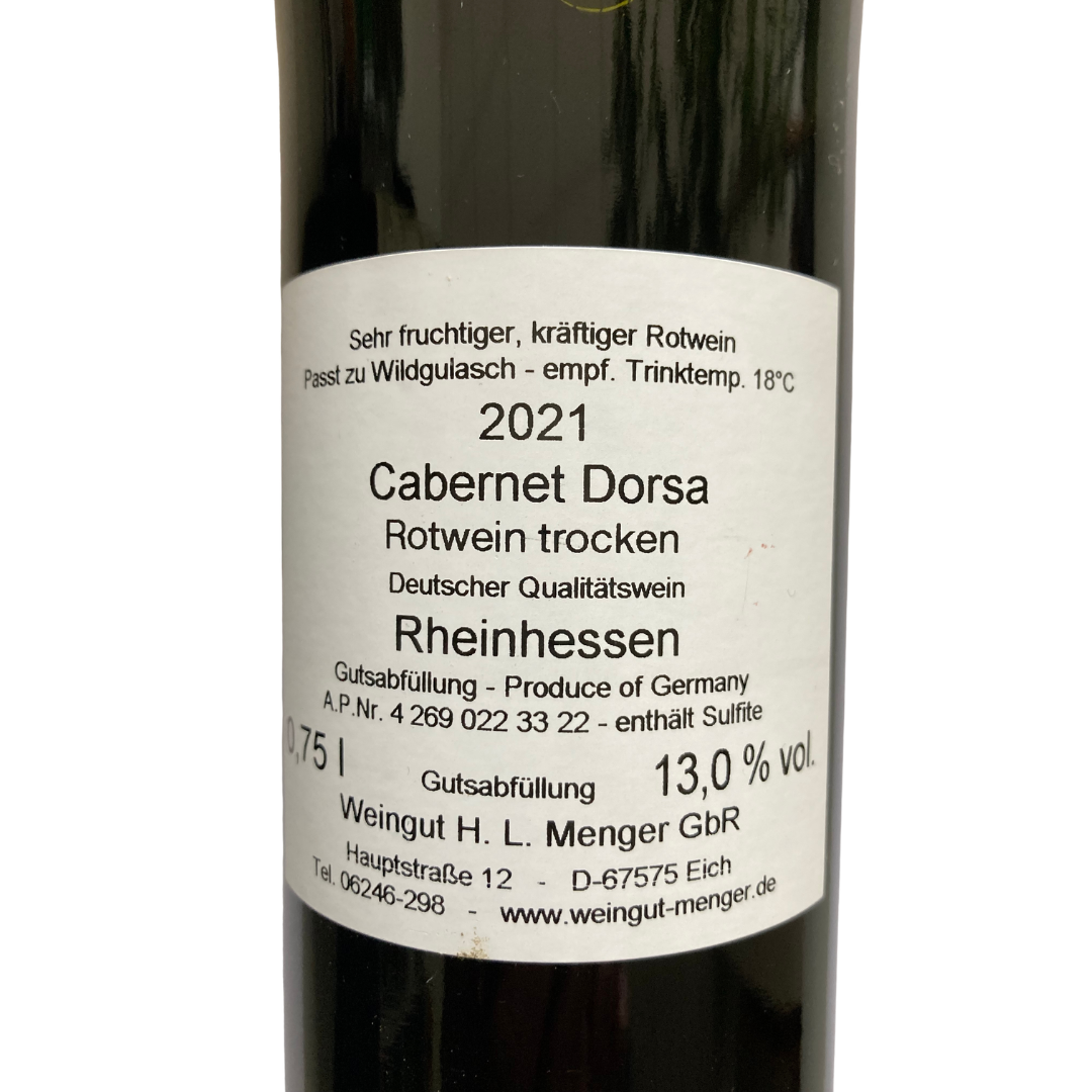 Cabernet Dorsa Rotwein Trocken Jahrgang 2021 Weingut H.L. Menger