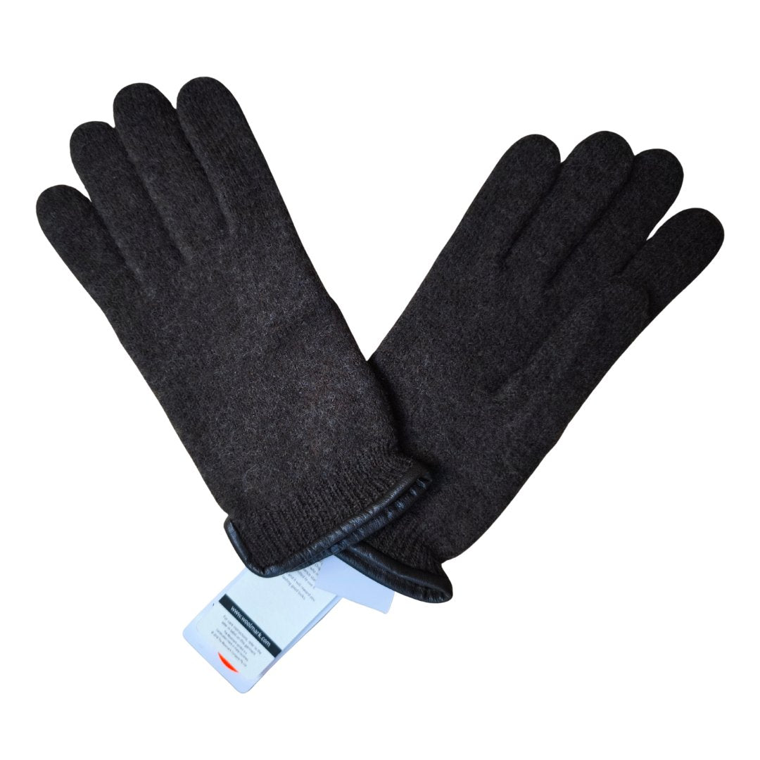 Edler Strickhandschuh m. Ledereinfassung