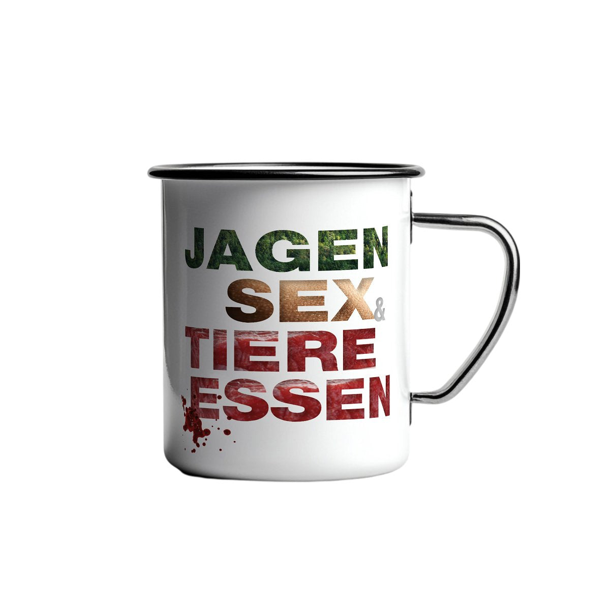 emaille tasse jagen sex und tiere essen