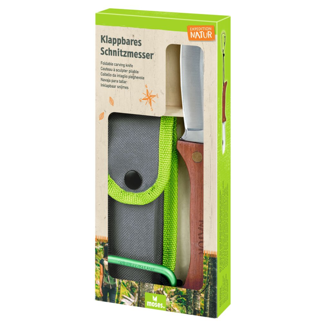Expedition Natur Klappbares Schnitzmesser mit Holzgriff - Verpackung