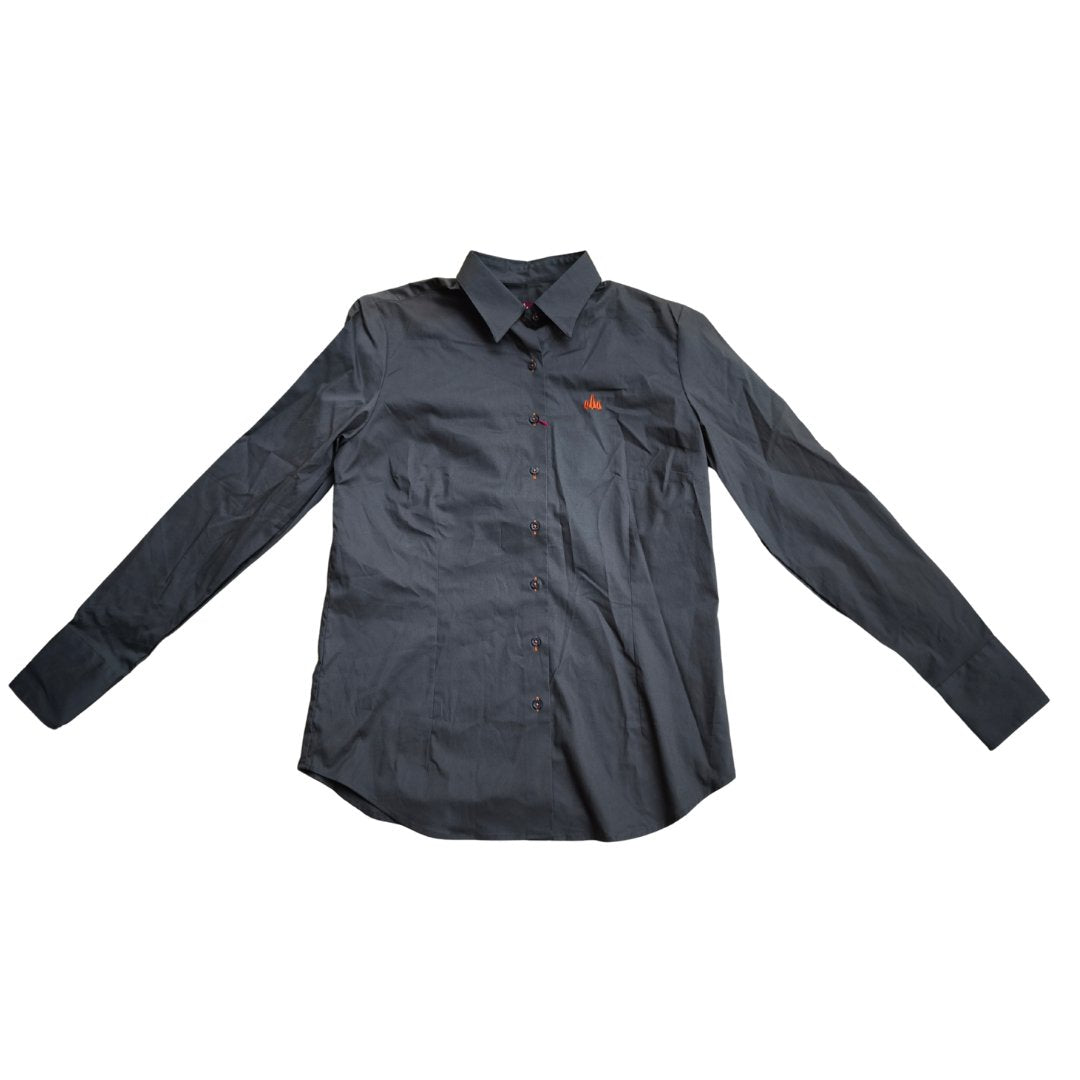 Damen-Jagdbluse oliv mit Stickerei