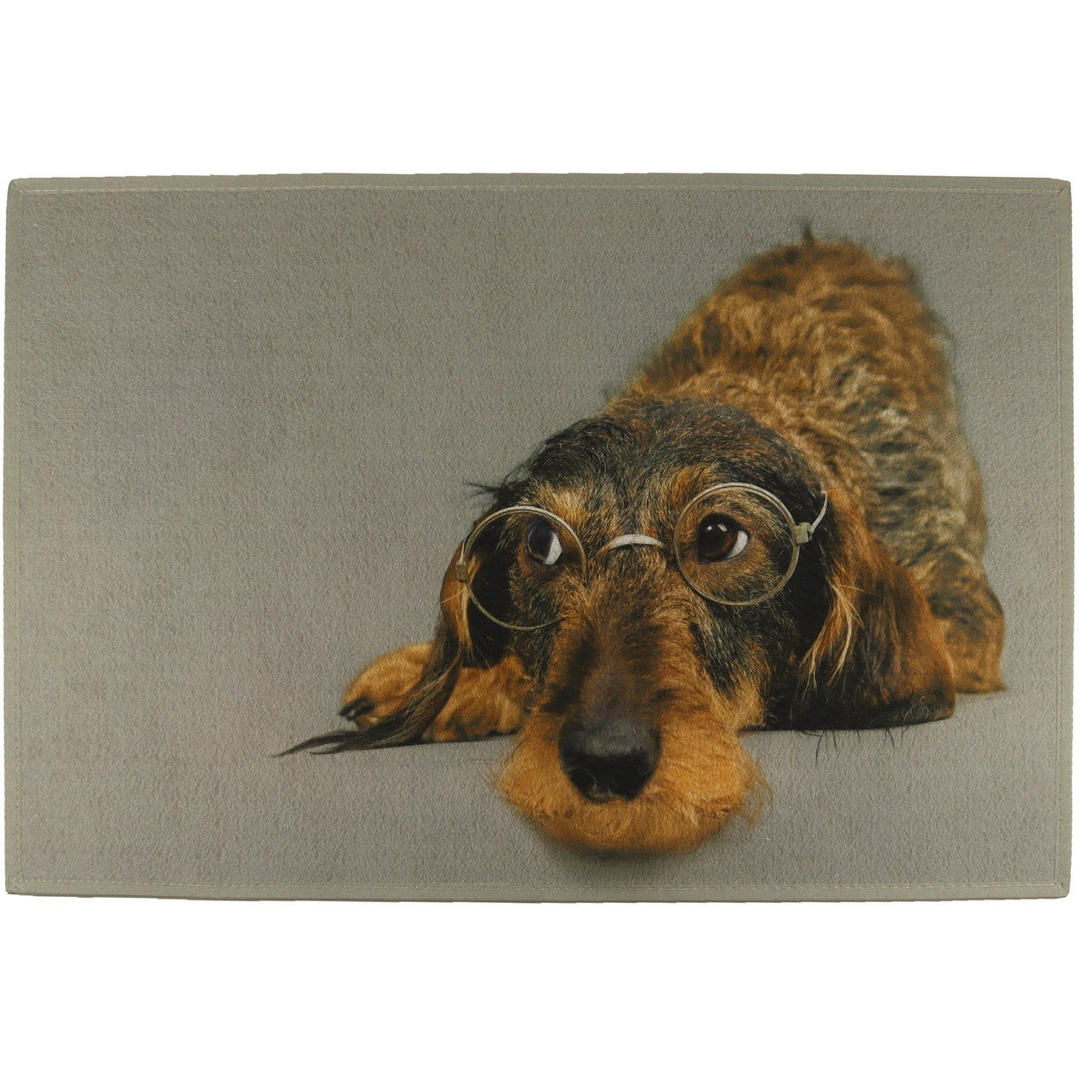 Fußmatte Dackel mit Brille