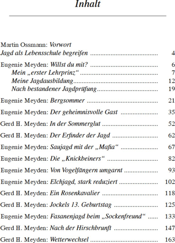 Gemeinsam auf der Pirsch - Inhalt