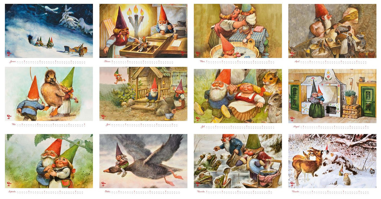 Kalender mit Zwergenzeichnungen 2026