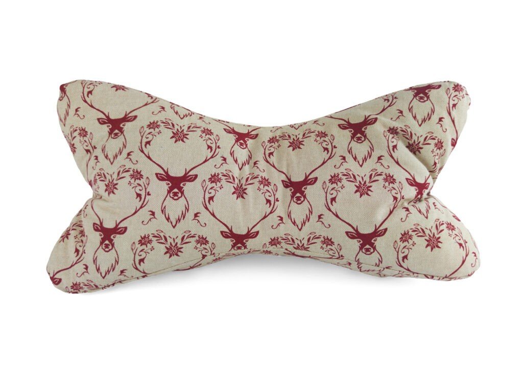 Leseknochen mit Hirschmotiv, Rot-Beige