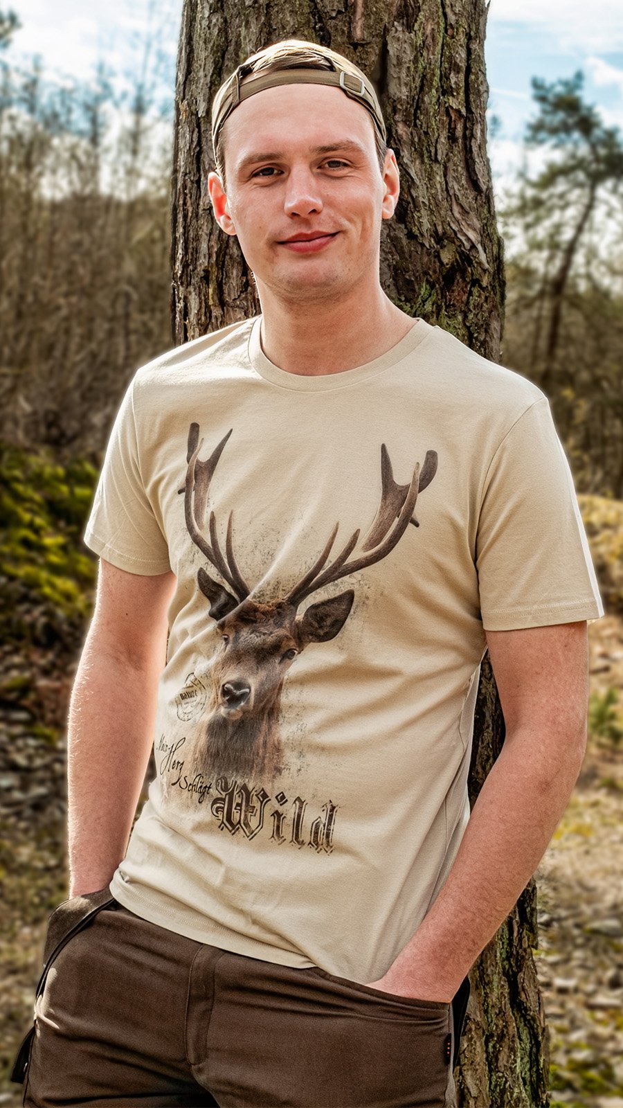 ALMTRACHT T-Shirt Hirsch - Mein Herz schlägt Wild