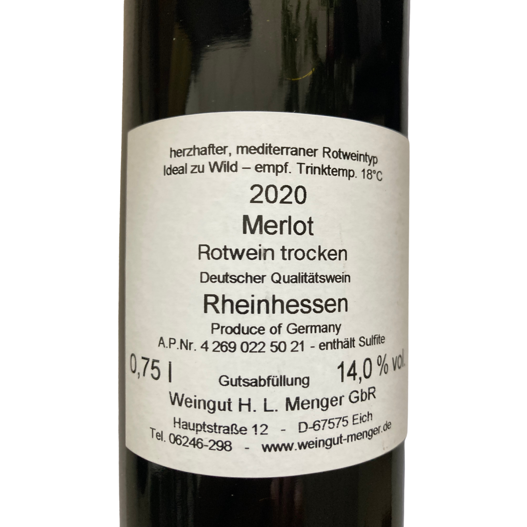 Merlot Rotwein Trocken Weingut H.L. Menger