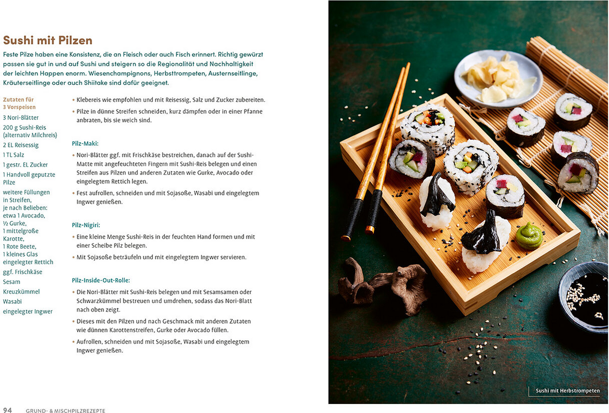 Pilzliebe – Das Waldpilz-Kochbuch | Sushi mit Pilzen