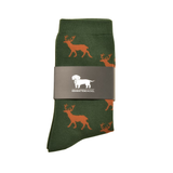 Krawattendackel Socken Hirsch gruen-braun
