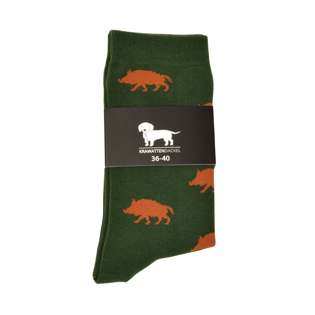 Krawattendackel Socken "Wildschwein"