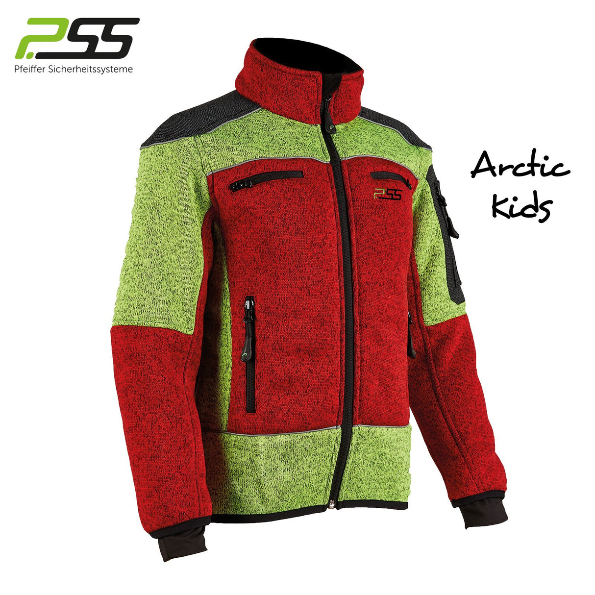 PSS Kinder Fleecejacke rot gelb