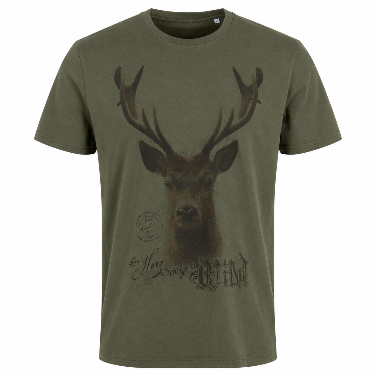 Almtracht T-Shirt Hirsch - Mein Herz schlägt Wild - Hirsch-Motiv