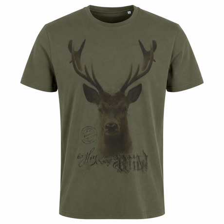 Almtracht T-Shirt Hirsch - Mein Herz schlägt Wild - Hirsch-Motiv