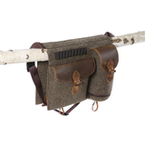 Ansitztasche aus Wollfilz mit Leder 
