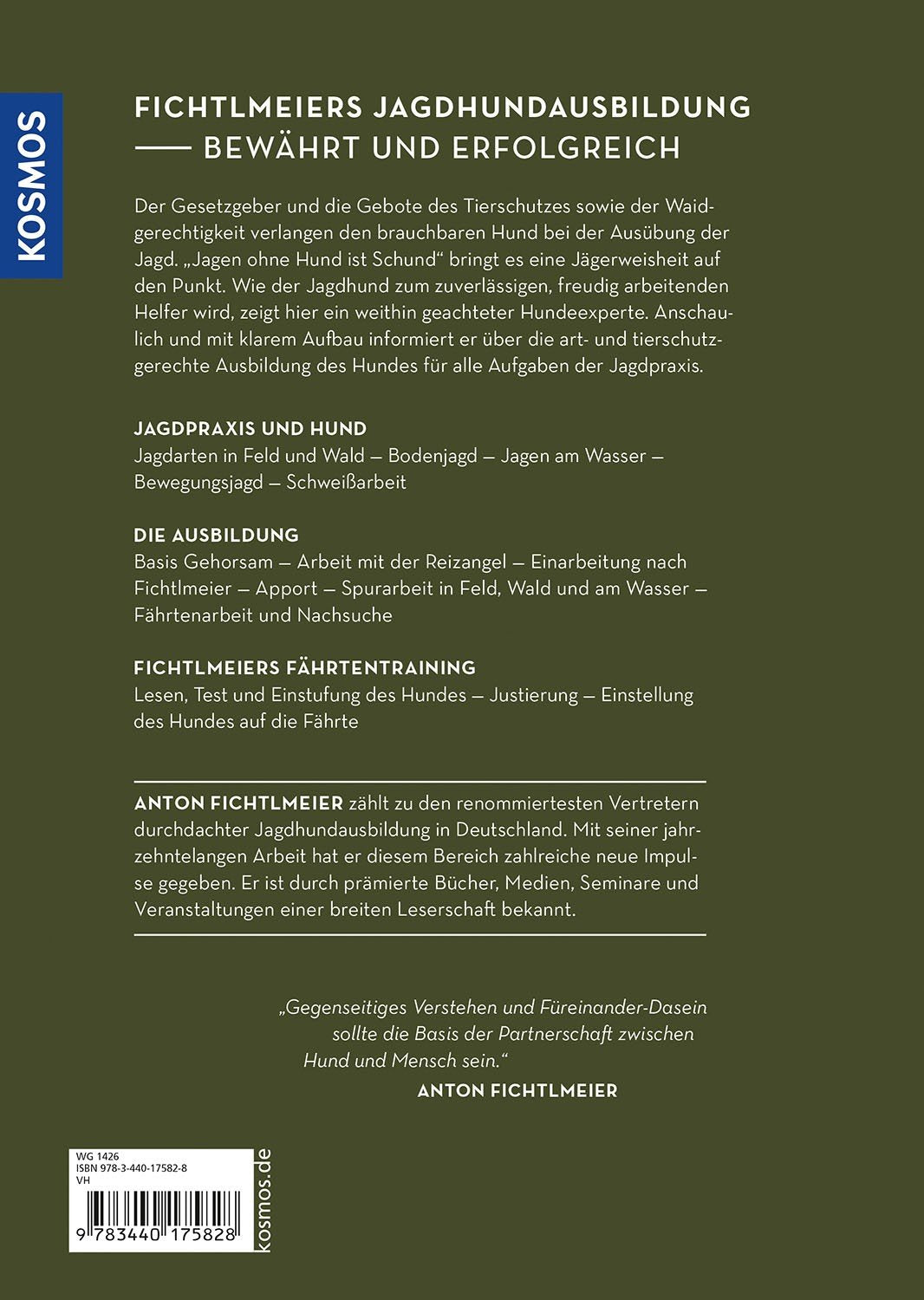 Die Ausbildung des Jagdhundes Rueckcover