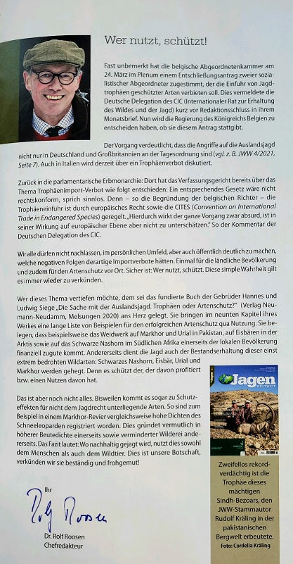 Die Sache mit der Auslandsjagd
