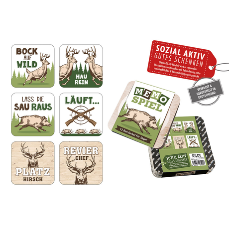 Bierdeckel/Memospiel "Jagd"