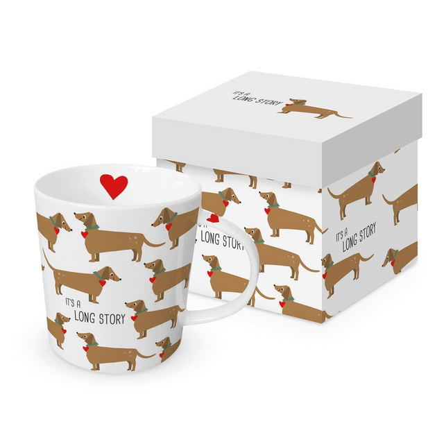 Tasse Dackel mit Geschenkdose