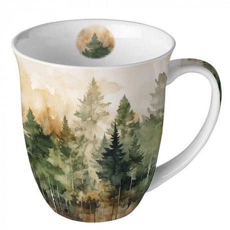 Tasse mit Waldmotiv aus Fine Bone China