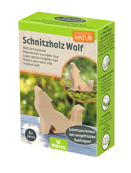 Expedition Natur - Schnitzholz Wolf mit Verpackung