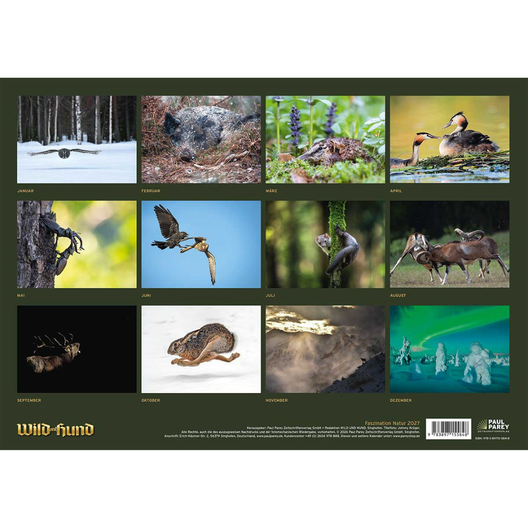 Faszination Natur Kalender 2027 - Monatsübersicht