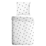 Bettwaesche Hirsch weiss/grau