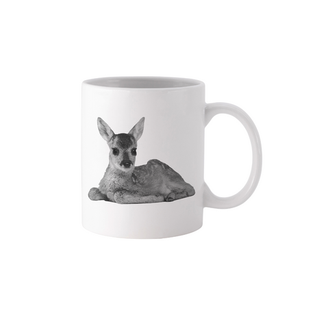 Keramiktasse Rehkitz, schwarz-wei�