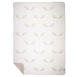 Kuscheldecke Geweih - Beige - Rückseite