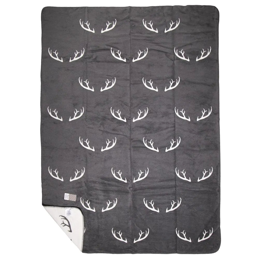 Kuscheldecke Geweih - Grau