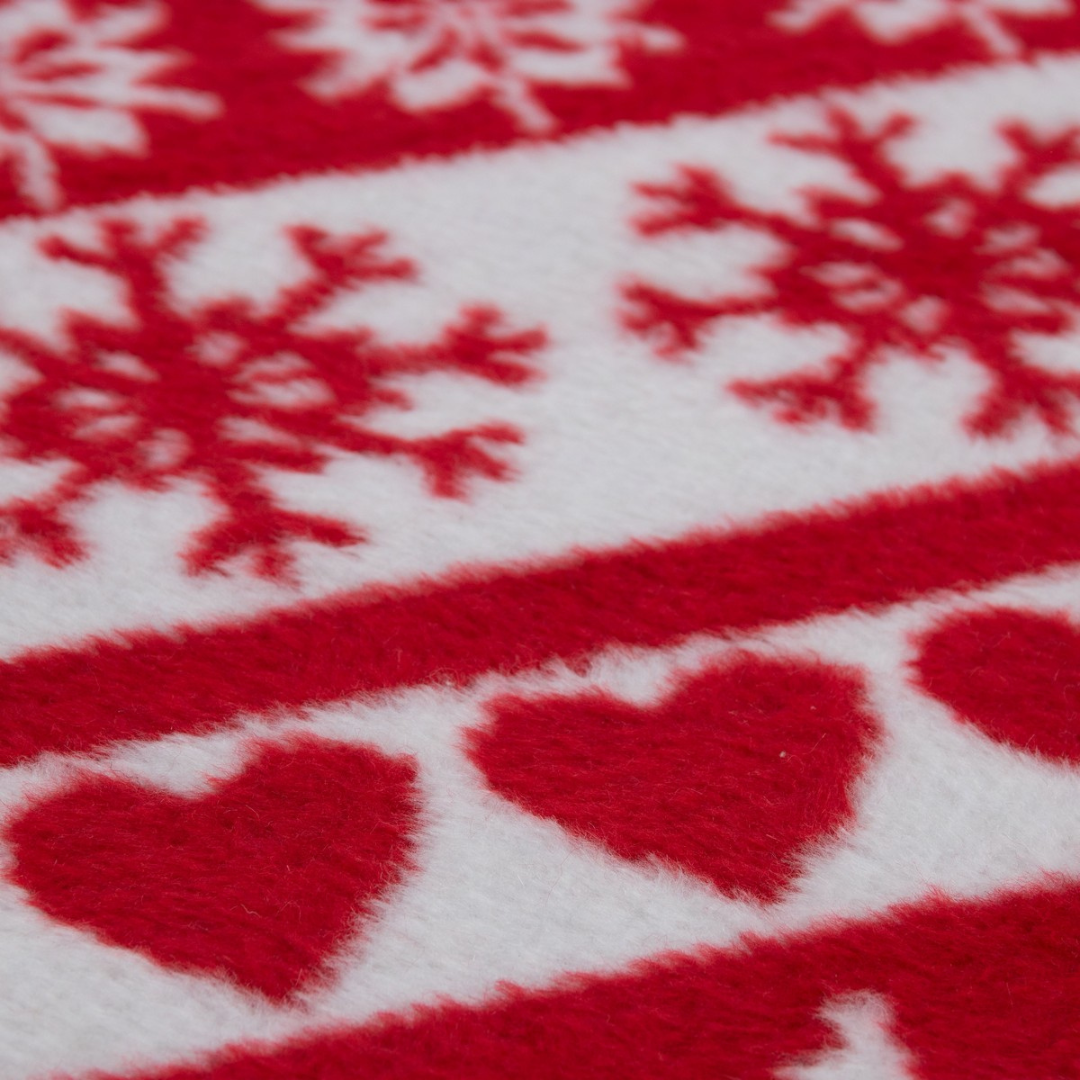 Kuscheldecke Hirsch "Nordic Red" - Details