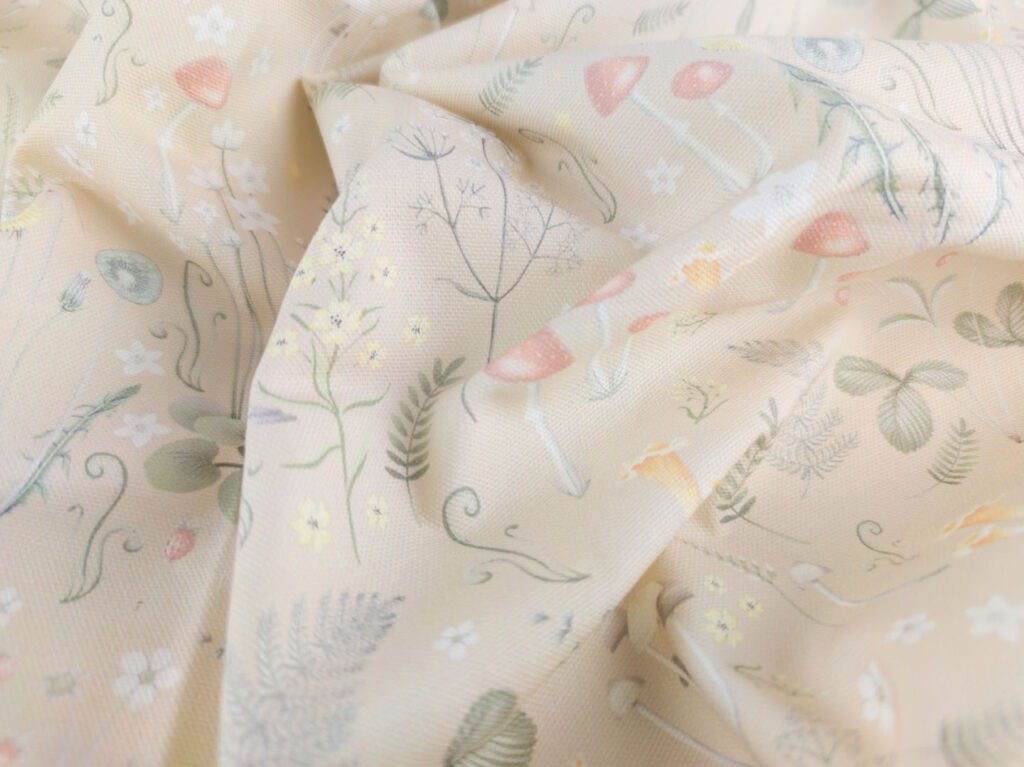 Leseknochen in Beige mit Pilzen