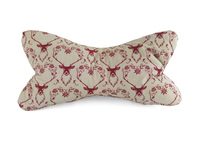 Leseknochen mit Hirschmotiv, Rot-Beige