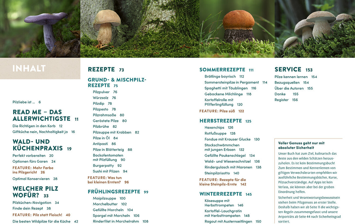 Pilzliebe – Das Waldpilz-Kochbuch | Inhalt