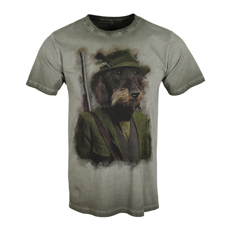Dackel/Teckel T-Shirt Gr�n
