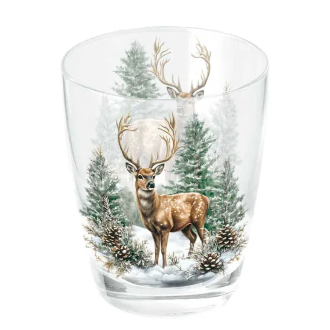 Trinkglas Winterhirsch